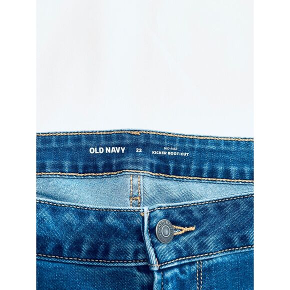 Old navy Kicker Boot cut jeans blue stretch Mid rise casual plus size women's 22 - Picture 3 of 4